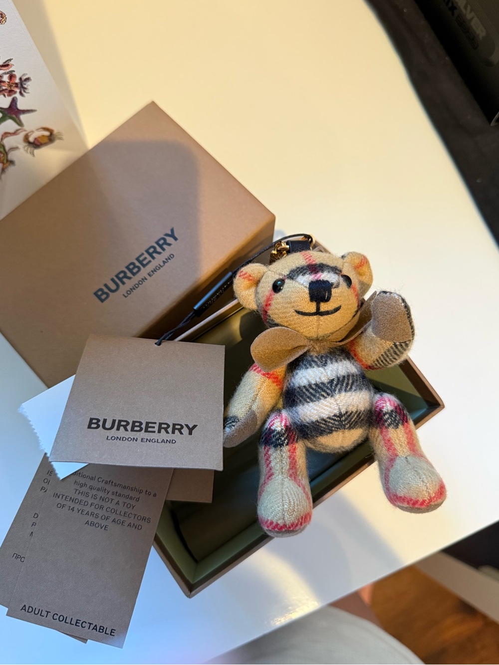 Burberry Classic Check Teddy Keyring, New with box and tags